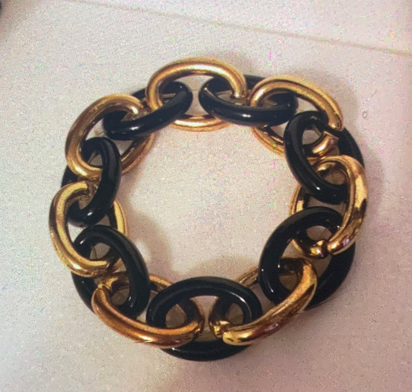 Women’s Coco Loves Rome Black & Gold Stretch Bracelet