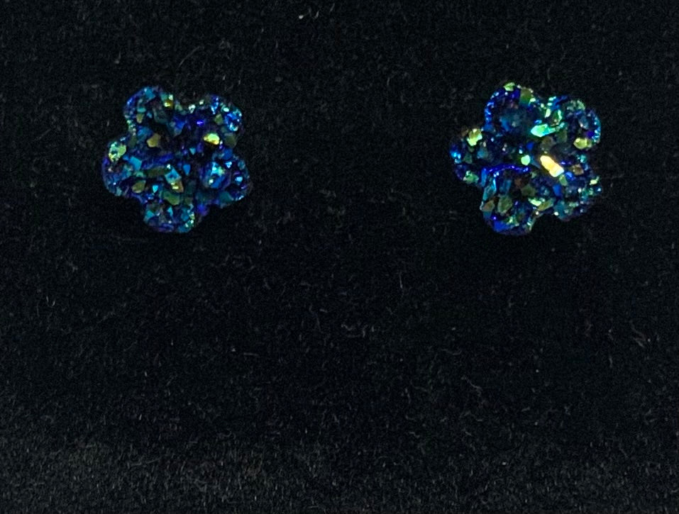 Beautiful Flower Iridescent Earrings