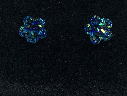Beautiful Flower Iridescent Earrings