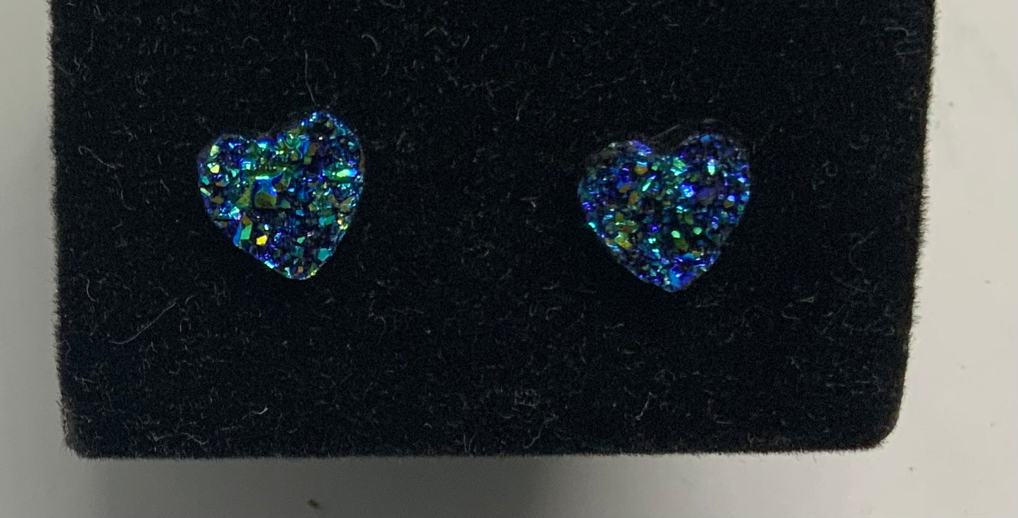 Beautiful Heart Shape Iridescent Earrings