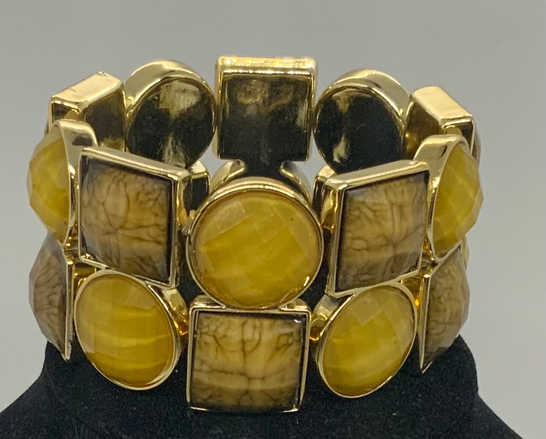 Beautiful Green Faceted Stretch Bracelet