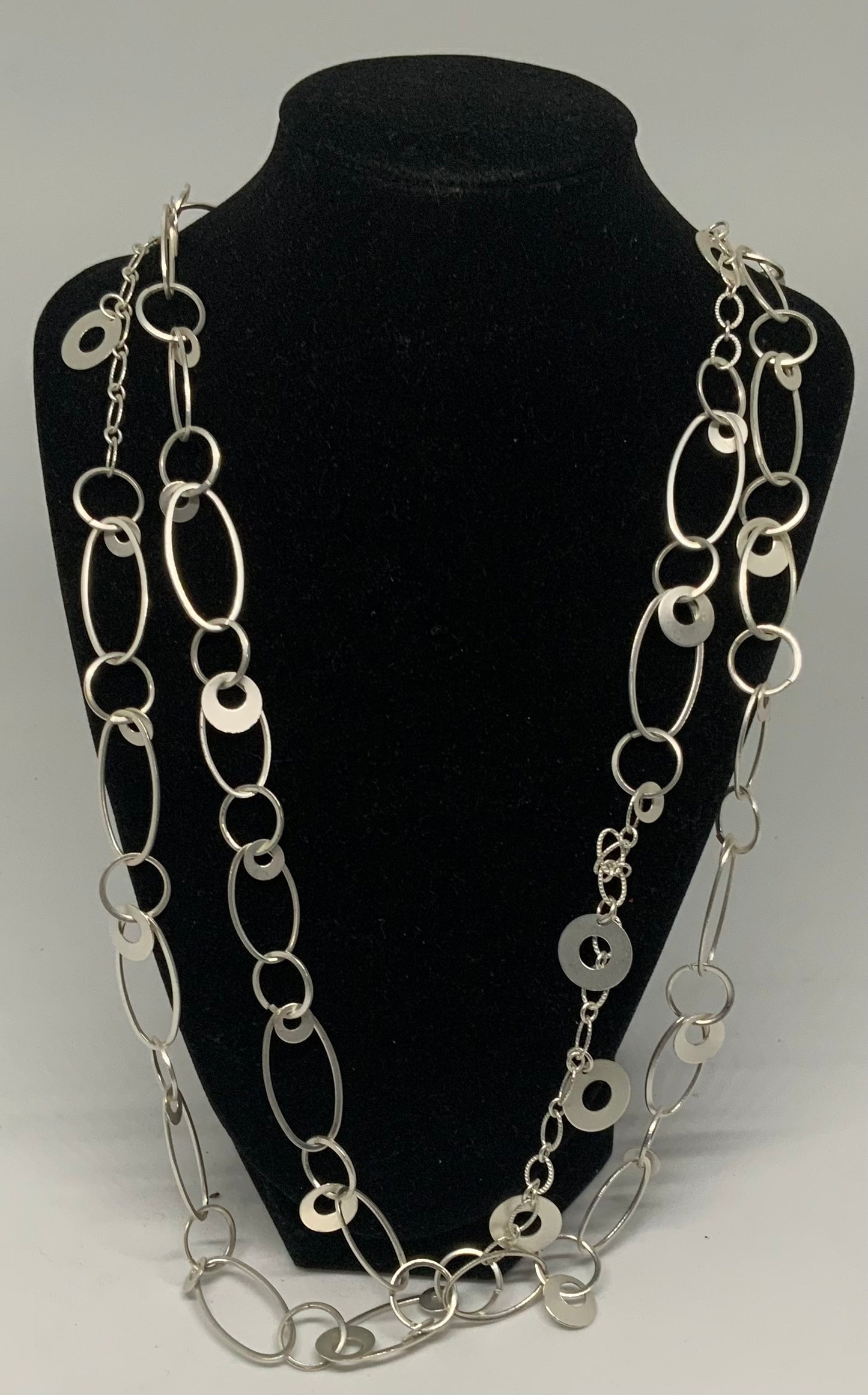 Beautiful Silver Tone Double Strand Necklace