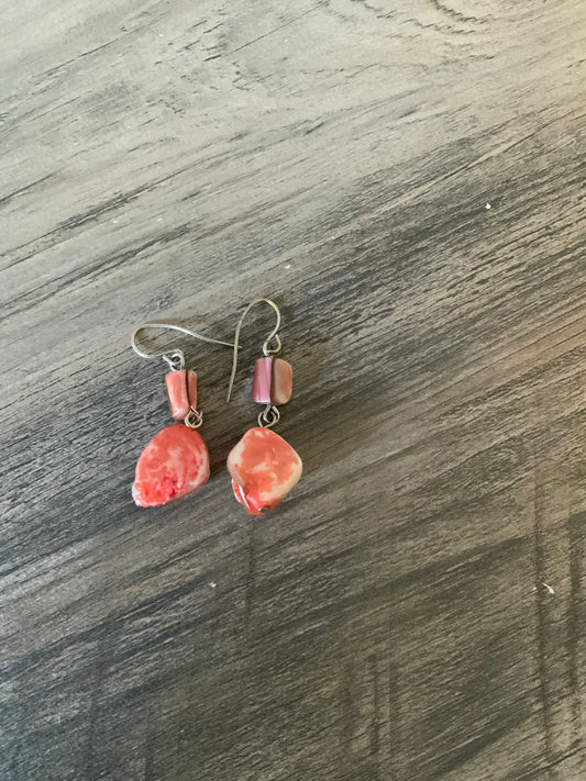Elegant Peach Stone Earrings