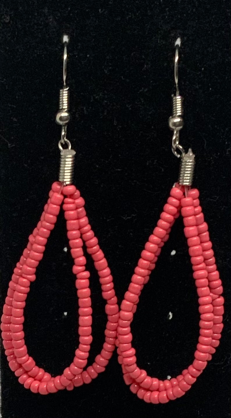Beautiful Coral Beaded Earrings