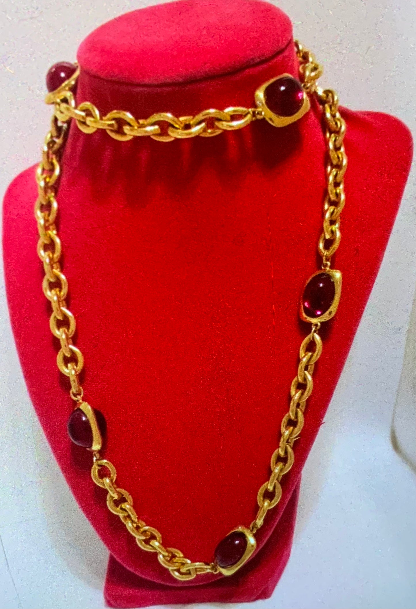 Vintage 1980’s Etruscan Jeweled Necklace