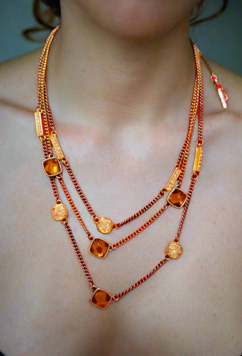 Beautiful Multi Gold & Silver Tone Necklace